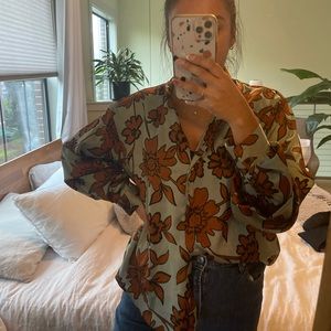 Zara Satin Button-up